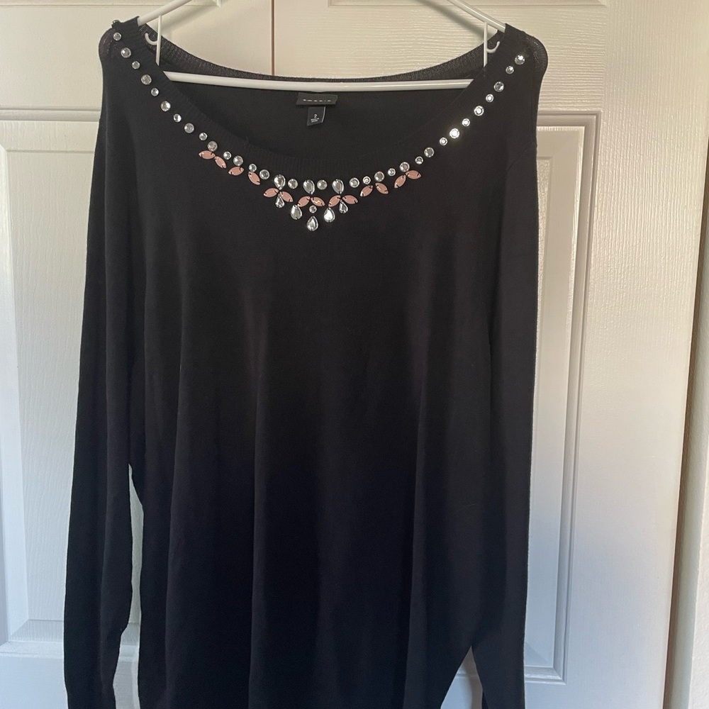 Rhinestone Embellished Sweater